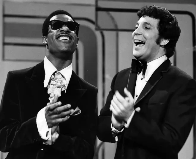Watch Stevie Wonder and Tom Jones perform a medley of their hits in the late sixties