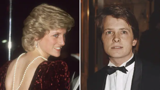 Princess Diana and Michael J Fox at the UK premiere of Back to the Future in 1985