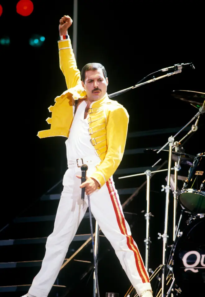 What could have just been a spine-tingling few moments turned into an entire 6 minutes, as the massive crowd sang every lyric word-perfectly of the famous song. Pictured, Freddie Mercury on stage at Live Aid July 13, 1985