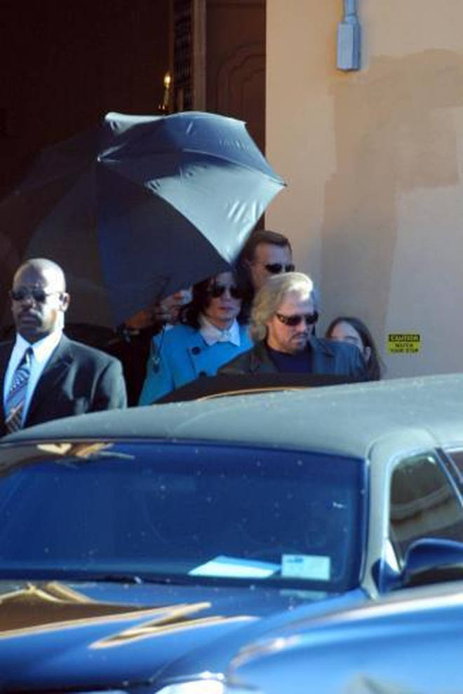 The Bee Gees and Michael Jackson's friendship went back decades, with Barry Gibb naming one of his sons after the singer and Jackson attending fellow Bee Gee Maurice Gibb's funeral in 2003 (pictured)