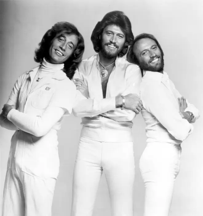 The Bee Gees, (L to R) Robin, Barry and Maurice Gibb pictured in 1970.