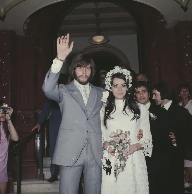 “We can talk to each other about any single instance in our lives and what happened to the group and she was there.” Pictured, Barry and Linda's wedding on September 1, 1970.