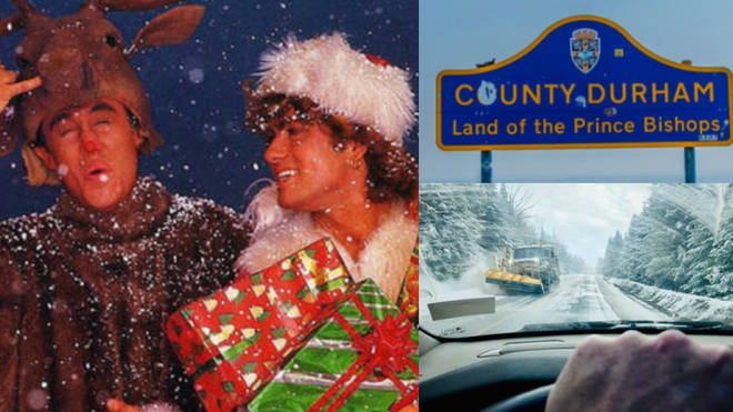 A road sign in County Durham has been mysteriously changed to include the title of Wham!'s 1984 song, 'Last Christmas'.