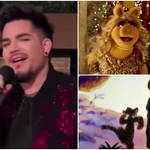 It's not everyday you see the lead singer from one of the world's greatest rock bands sings a Christmas classic accompanied by Disney characters. Pictured Adam Lambert, The Muppets and Winnie the Pooh