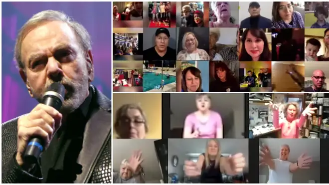 Neil Diamond set the challenge a few weeks ago and from November 20 to December 4 asked fans worldwide to submit videos through a specially made website.