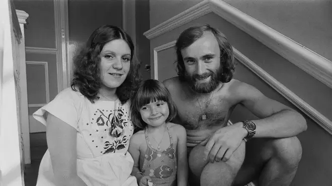 Phil Collins with first wife Andrea Bertorelli and daughter Joely