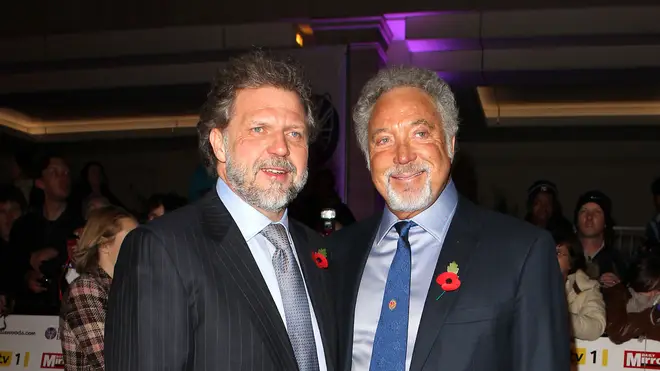 Tom Jones with son Mark Woodward in 2010