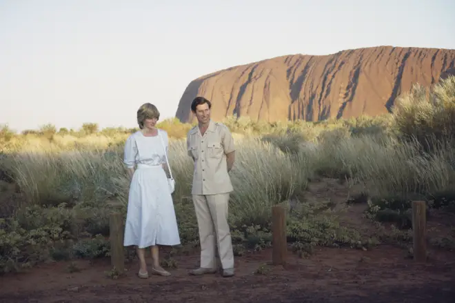 Years after the tour Princess Diana spoke about the unhappiness that had arisen between the pair, exacerbated by the Princess' huge popularity. Pictured at Uluru near Alice Springs.