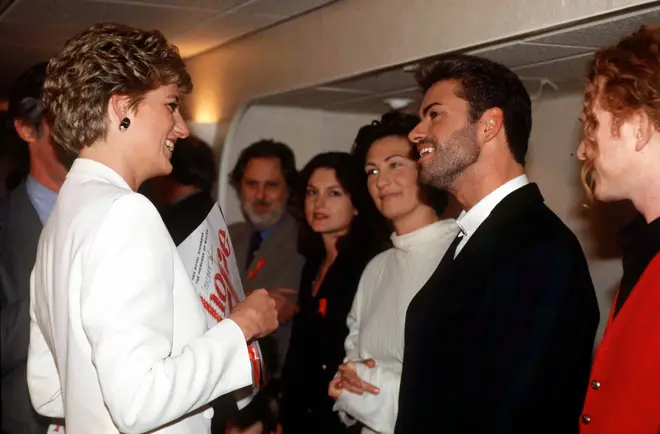 Princess Diana was famously friends with the likes of George Michael and Elton John, and is said to have enjoyed a night on the town with Freddie Mercury. Pictured with George Michael and Mick Hucknall in 1993.