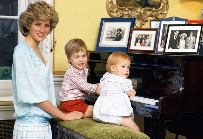 Princess Diana, Prince William and Prince Harry in behind-the-scenes footage