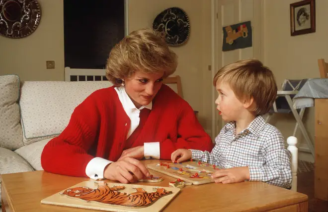 Princess Diana and Prince William in 1985