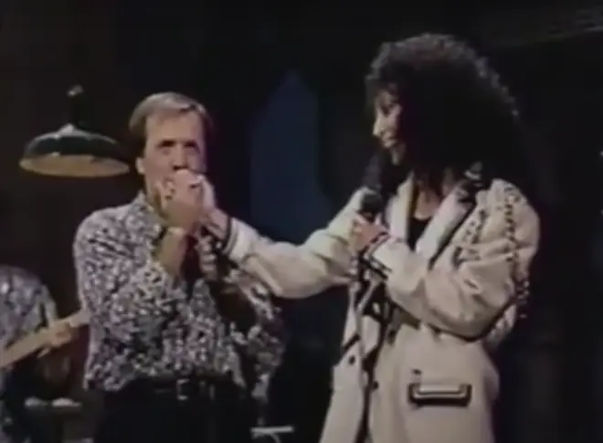 Sonny & Cher stayed on very good terms after their divorce and twice made impromptu appearances together, the first in 1979 and the second and final time with David Letterman in 1989 (pictured).