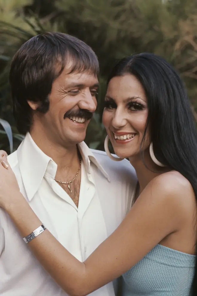 In front of millions of people at his live televised funeral in 1998, Cher gave the eulogy and said her ex-husband was "the most unforgettable character I&squot;ve ever met". Pictured c.1970