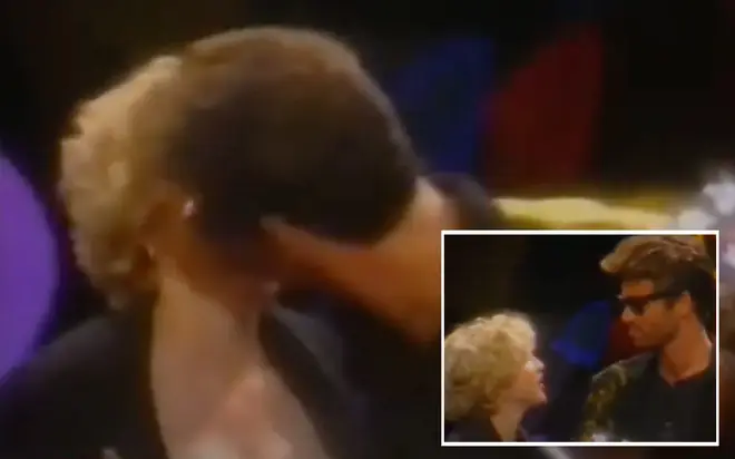 George Michael was being presented the MTV Lifetime Achievement Award – also known as the Video Vanguard Award – when he gave Madonna a sensual kiss on the lips.