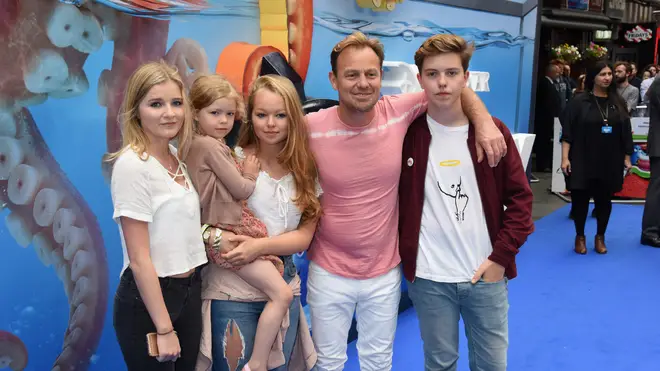 Jason Donovan and his family in 2016