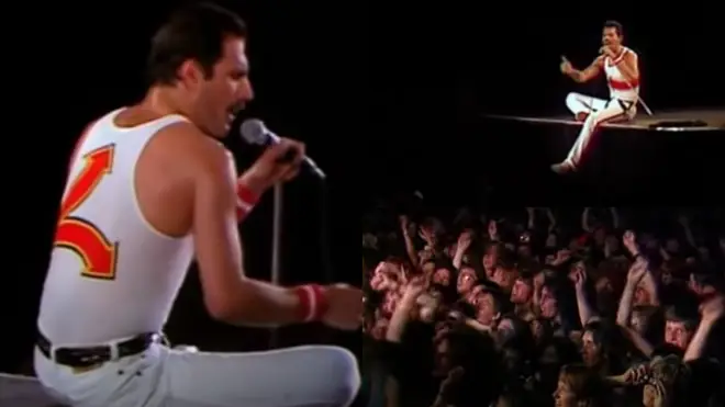 Queen were playing a concert at Milton Keynes Bowl in Buckinghamshire on June 5 when Freddie Mercury sat on the stage to play a singing game with the crowd