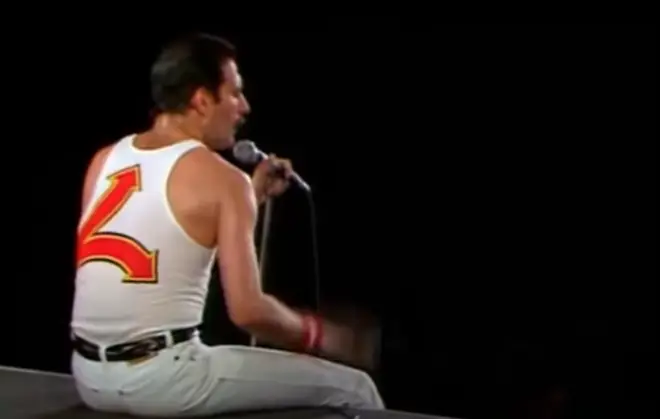 Dressed in his trademark white jeans, tank top and white nike trainers, the Queen frontman spoke into his famous bottomless microphone stand, saying to the crowd: "Ok everybody, let&squot;s play a game!"