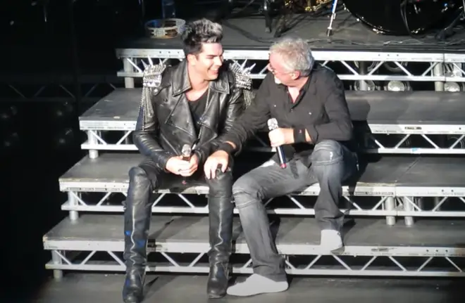 As the pair sat on the stage steps, Adam Lambert then announced to the crowd that Roger Taylor's then 21-year-old son Rufus – now the drummer for The Darkness – would be joining them