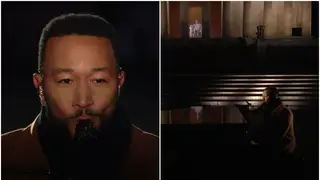 John Legend gave a mesmerising performance of Nina Simone's famous song 'Feeling Good' on NBC's Celebrating America TV special.