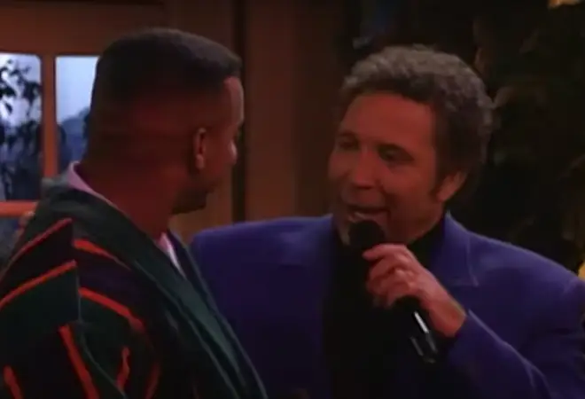 The two then break into a duet of Tom's famous hit 'It's Not Unusual' with the lyrics changed to reflect Carlton's situation and sees the actor showcase some of his character's most famous dance moves.
