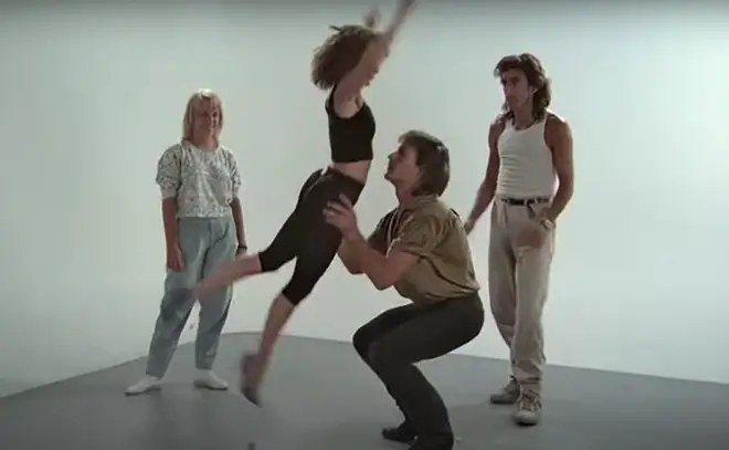 In unearthed footage Jennifer Grey and Patrick Swayze can be seen practising their sizzling moves while being overseen by a pair of Dirty Dancing's dance coaches.