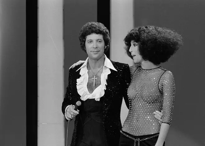 Tom Jones couldn't help turning on his famous charm when Cher joined him on stage for a television performance in the '70s