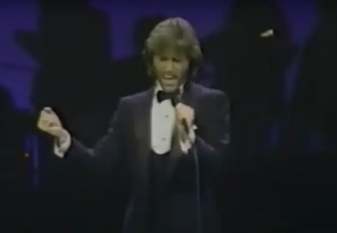 After singing 'Words' Andy Gibb sang his own song, '(Me) Without You' before other stars took to the stage to pay tribute to the president.