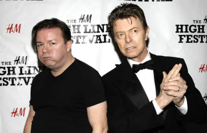 David Bowie and Ricky Gervais in 2007.
