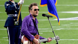 Eric Church performs at the Super Bowl LV