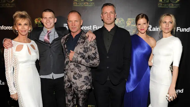 Sting and his family in 2014 (Left to right: Trudie Styler, Jake, Sting, Joe, Kate and Mickey)