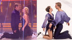 Jane Torvill and Christopher Dean recreated their famous 1984 Olympic dance routine (right) on Dancing On Ice in 2014 (left)