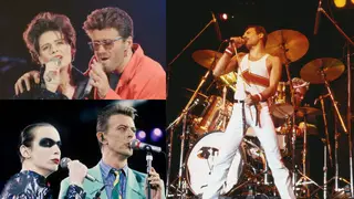 The Freddie Mercury Tribute concert saw the George Michael and Lisa Stansfield (top) join stars including David Bowie and Annie Lennox in celebrating the life of the Queen frontman.