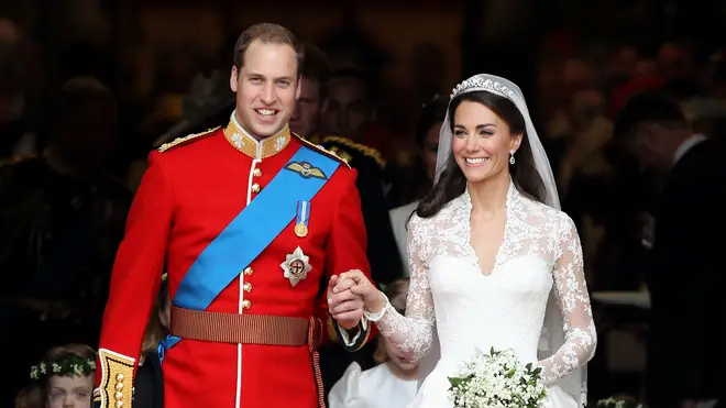 William and Kate on their wedding day