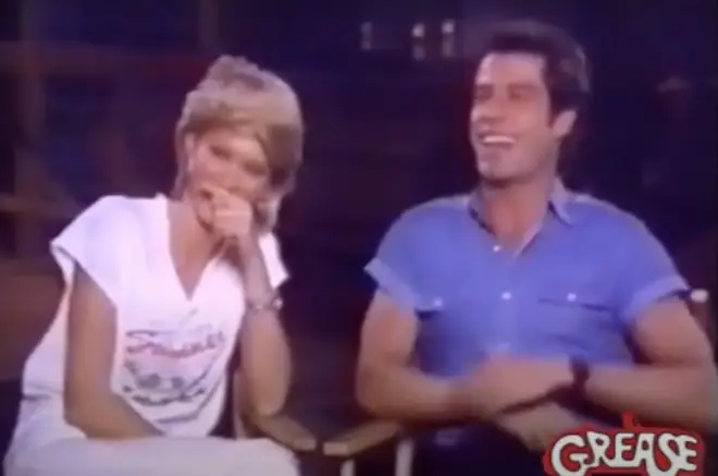 The interview then descends into chaos as Olivia Newton-John and John Travolta cannot stop laughing and making jokes at each others expense