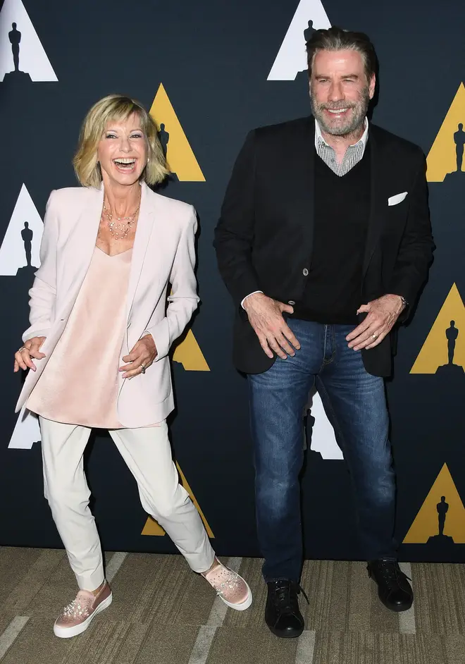 Olivia Newton-John and John Travolta have never dated and instead been incredibly close friends for over 40 years. Pictured in Beverly Hills in 2018.