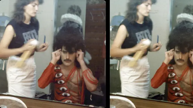 Freddie Mercury hairspray backstage makeup