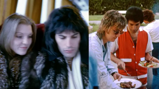 Brian May has released a brand-new selection of backstage images of Freddie Mercury and his Queen bandmates Pictured (L to R) Mary Austin, Freddie Mercury and Roger Taylor.