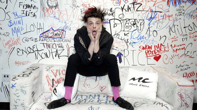 Yungblud pictured in his iconic pink socks