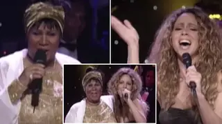 Aretha Franklin was appearing on VH1 Divas Live when she announced that she was inviting guest Mariah Carey on stage with 'no rehearsal'.