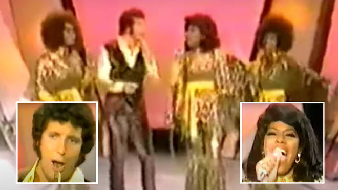 Tom Jones was joined by Supremes Jean Terrell, Mary Wilson and Cindy Birdsong for a performance of 'River Deep Mountain High' on his TV show 'This is Tom Jones' in 1970