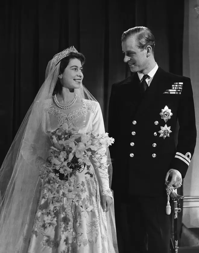 The pair were married at Westminster on November 20, 1947, pictured.