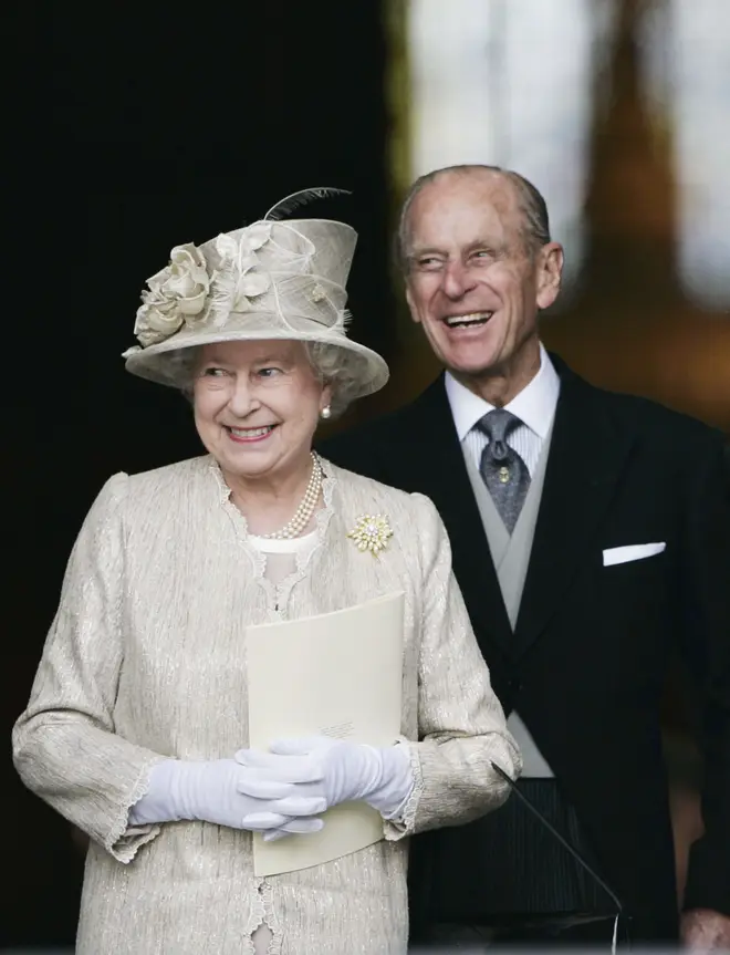 Queen Elizabeth II and Prince Philip, Duke of Edinburgh arrive at St Paul's Cathedral for a service of thanksgiving held in honour of the Queen's 80th birthday, June 15, 2006