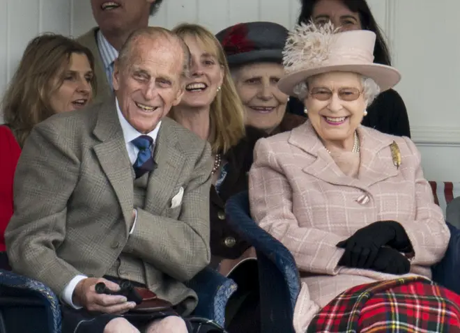 Queen Elizabeth and Prince Philip attend the annual Braemer Highland Games on September 7, 2013 in Braemar, Scotland.