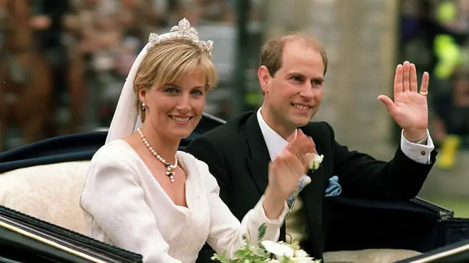 Prince Edward and Sophie Rhys-Jones on their wedding day in 1999