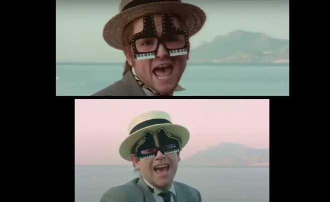 A new side-by-side comparison of both Elton John 'I'm Still Standing' videos show just how accurate the 2019 re-enactment really was