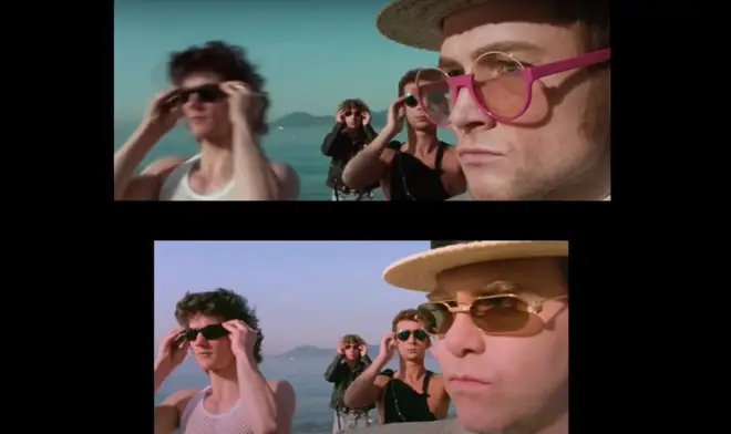 Originally shot on location in Cannes in 1983, videographers went into the Elton John archives to find the original 16mm film negatives.