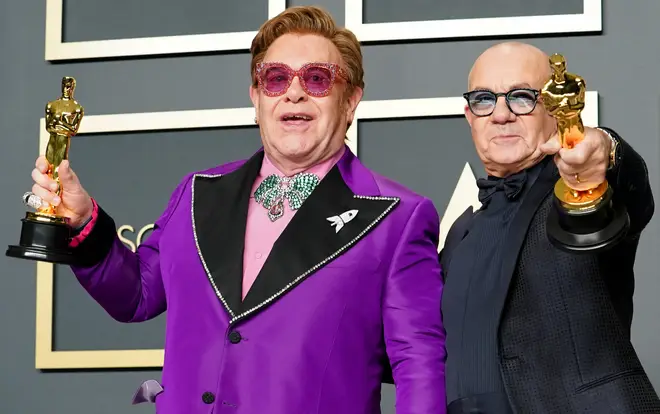 Sir Elton John and songwriter Bernie Taupin won the Oscar for 'Best Song' for 'I'm Gonna Love Me Again' from the Rocketman soundtrack (pictured).