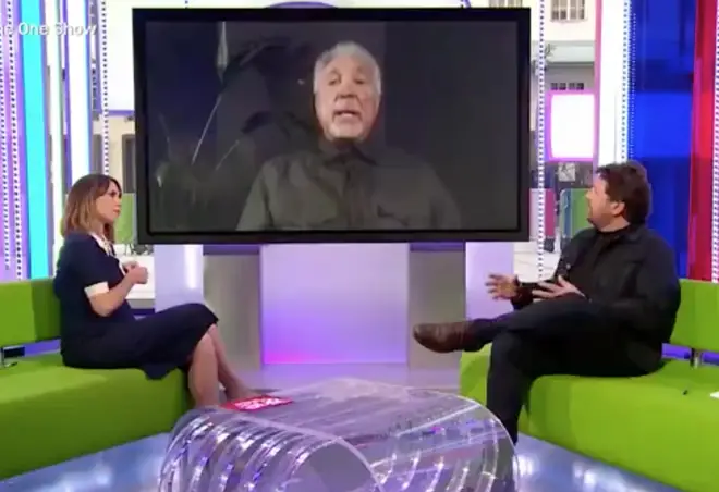 The ONe Show hosts Alex Jones and Michael Ball were visibly moved by Sir Tom Jones' story, pictured.
