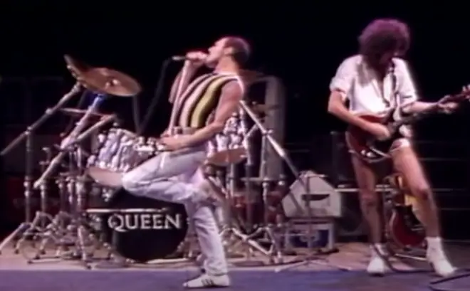 Freddie Mercury, Roger Taylor, John Deacon and Brian May gave a exceptionally polished 22-minute set of their greatest hits to an audience of 1.9 billion people worldwide. Pictured: Queen at rehearsals ahead of Live Aid in 1985.