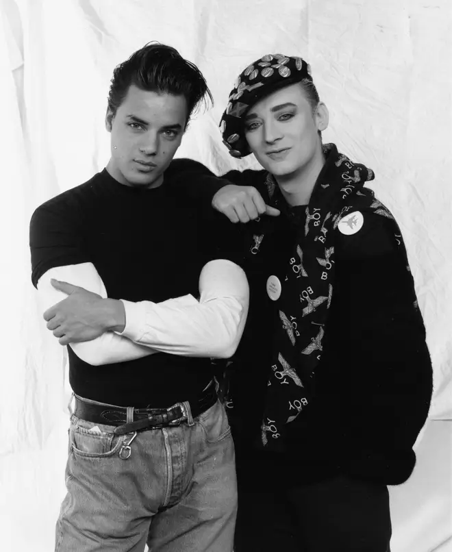 Nick Kamen's was close friends with Culture Club lead singer Boy George. The pair pictured in March, 1987.